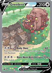 Greedent V Fusion Strike Pokemon Card