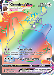 Greedent VMAX Fusion Strike Pokemon Card