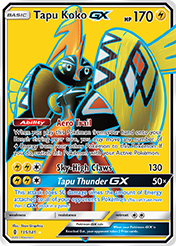 Tapu Koko-GX Guardians Rising Pokemon Card