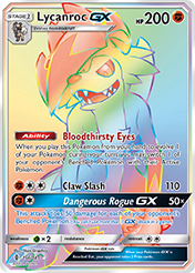 Lycanroc-GX Guardians Rising Pokemon Card
