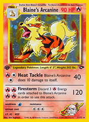 Blaine's Arcanine Gym Challenge Card List