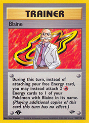 Blaine Gym Challenge Pokemon Card