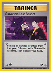 Giovanni's Last Resort Gym Challenge Pokemon Card