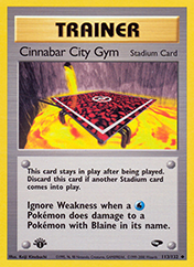 Cinnabar City Gym Gym Challenge Pokemon Card