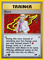 Blaine Gym Challenge Card List