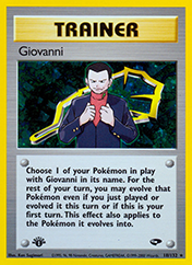 Giovanni Gym Challenge Card List
