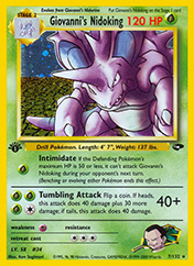 Giovanni's Nidoking Gym Challenge Card List