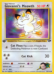 Giovanni's Meowth Gym Challenge Pokemon Card