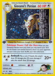Giovanni's Persian Gym Challenge Card List
