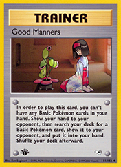 Good Manners Gym Heroes Pokemon Card