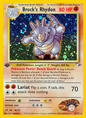 Brock's Rhydon Gym Heroes Card List