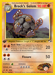 Brock's Golem Gym Heroes Card List