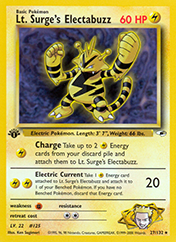 Lt. Surge's Electabuzz Gym Heroes Pokemon Card