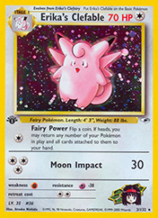 Erika's Clefable Gym Heroes Pokemon Card
