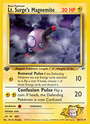 Lt. Surge's Magnemite Gym Heroes Pokemon Card