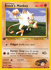 Brock's Mankey Gym Heroes Pokemon Card