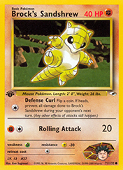 Brock's Sandshrew Gym Heroes Pokemon Card
