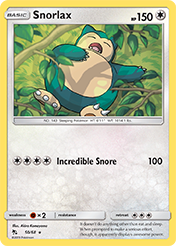Snorlax Hidden Fates Pokemon Card