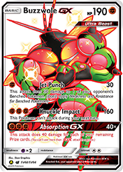 Buzzwole-GX Hidden Fates Pokemon Card