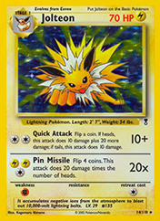 Jolteon Legendary Collection Card List