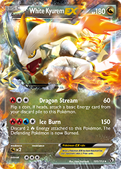 White Kyurem-EX Legendary Treasures Pokemon Card