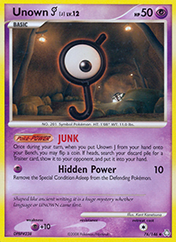 Unown J Legends Awakened Pokemon Card