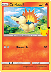 Cyndaquil McDonald's 25th Anniversary Pokemon Card