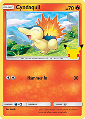 Cyndaquil McDonald's 25th Anniversary Card List