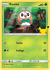 Rowlet McDonald's 25th Anniversary Card List