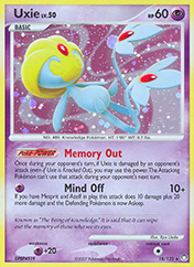Uxie Mysterious Treasures Pokemon Card