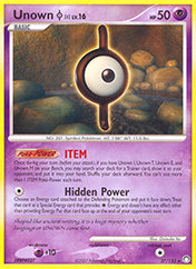 Unown I Mysterious Treasures Pokemon Card