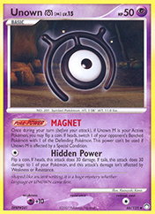 Unown M Mysterious Treasures Pokemon Card