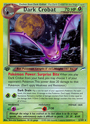 Dark Crobat Neo Destiny Pokemon Card
