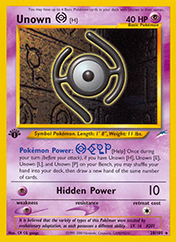 Unown [H] Neo Destiny Pokemon Card