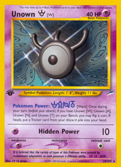 Unown [W] Neo Destiny Pokemon Card