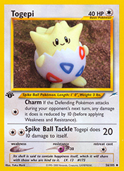 Togepi Neo Destiny Pokemon Card