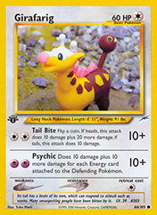 Girafarig Neo Destiny Pokemon Card