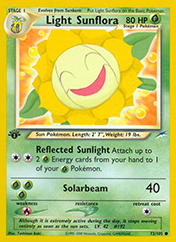 Light Sunflora Neo Destiny Pokemon Card