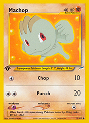 Machop Neo Destiny Pokemon Card