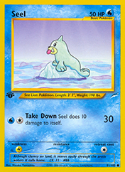 Seel Neo Destiny Pokemon Card