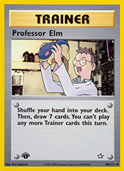 Professor Elm Neo Genesis Pokemon Card