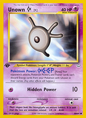 Unown [K] Neo Revelation Pokemon Card