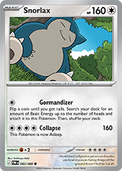 Snorlax Perfect Order Card List
