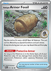 Antique Armor Fossil Pitch Black Pokemon Card