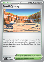 Fossil Quarry Pitch Black Pokemon Card