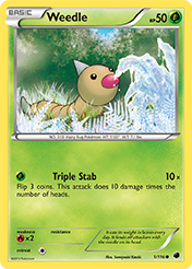 Weedle Plasma Freeze Pokemon Card