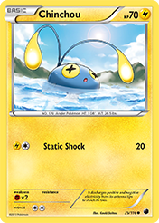 Chinchou Plasma Freeze Pokemon Card