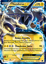 Thundurus-EX Plasma Freeze Pokemon Card