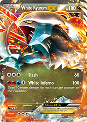 White Kyurem-EX Plasma Storm Pokemon Card