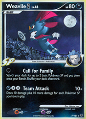 Weavile G Platinum Pokemon Card